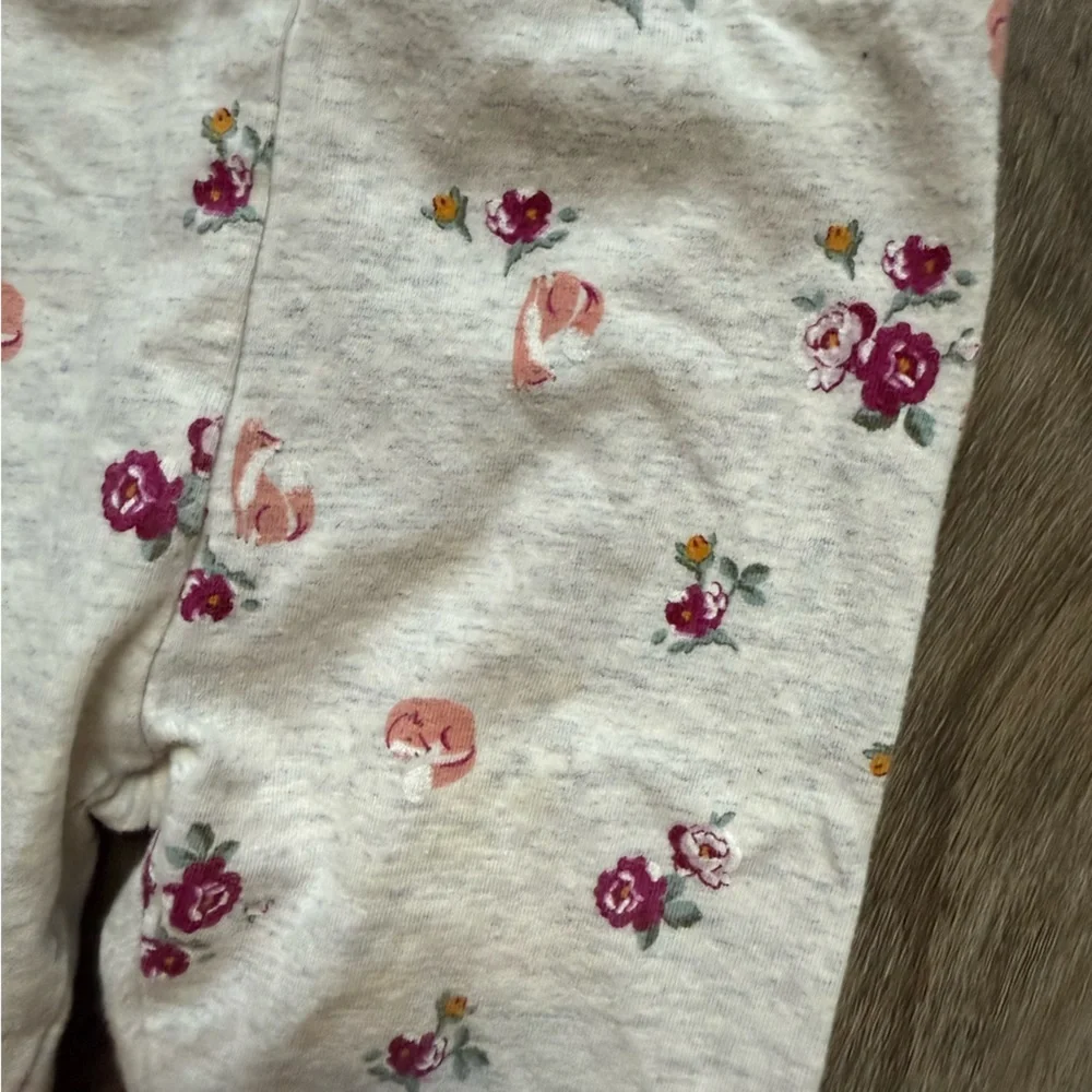 Carter's Floral Baby Leggings - Cream and Pink